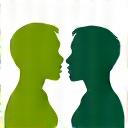 Icon representing expert consultation: two people in conversation.